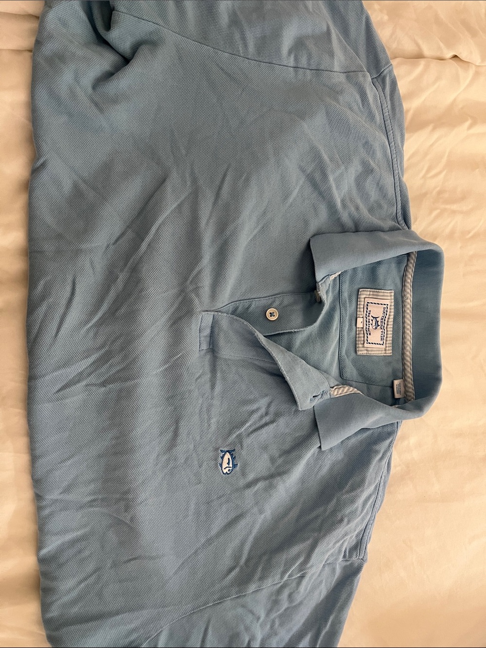 Southern Tide Classic Sky Blue Polo with Embroidered Skipjack